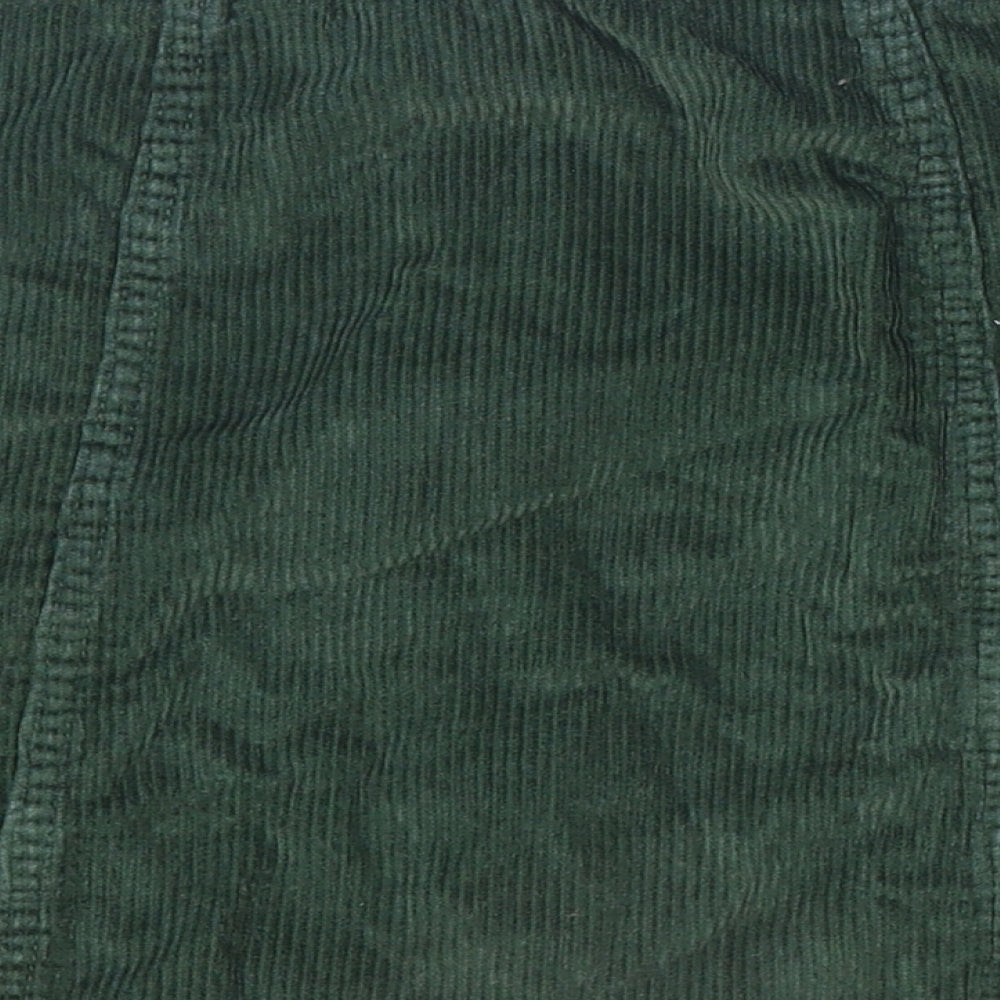 Primark Womens Green Cotton Mini Skirt Size 10 Button
