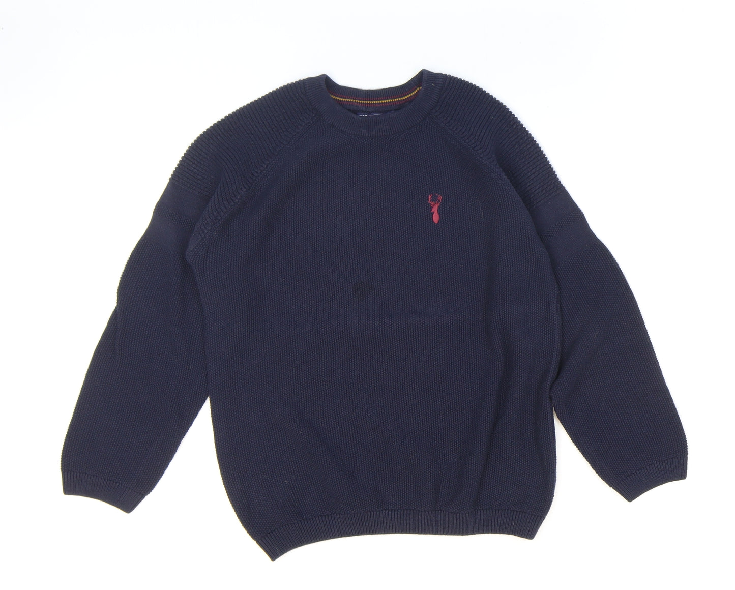 NEXT Boys Blue Round Neck 100% Cotton Pullover Jumper Size 7 Years Pullover