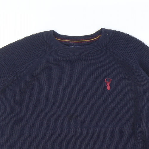 NEXT Boys Blue Round Neck 100% Cotton Pullover Jumper Size 7 Years Pullover