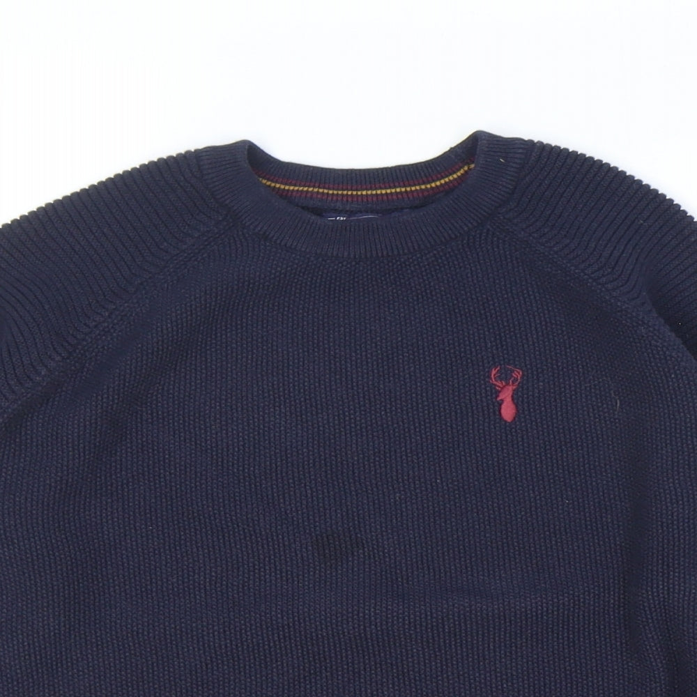 NEXT Boys Blue Round Neck 100% Cotton Pullover Jumper Size 7 Years Pullover