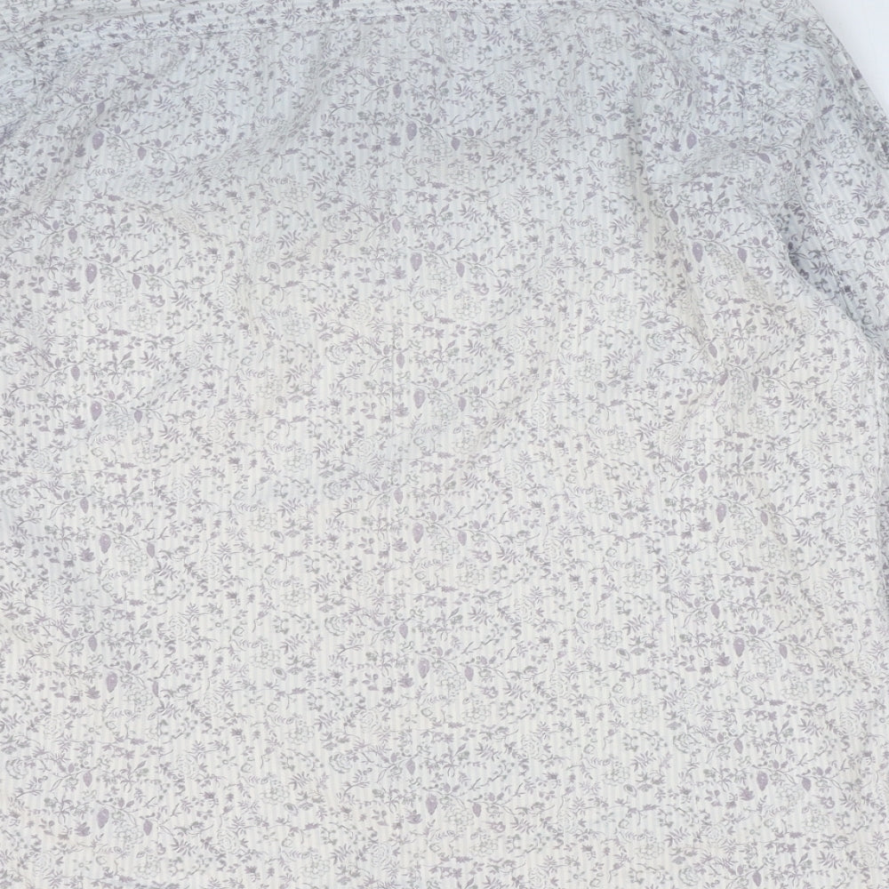 White Stuff Mens Multicoloured Floral Cotton Button-Up Size L Collared Button