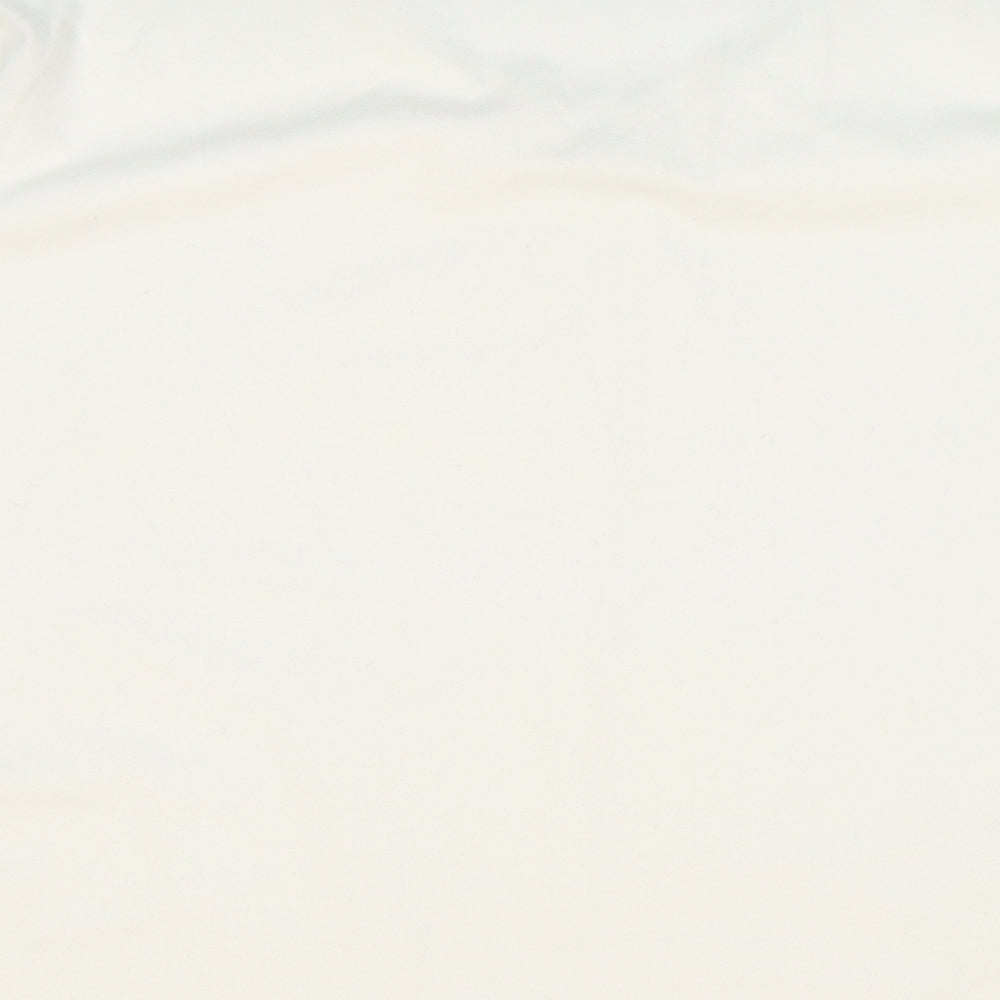 Tweans Womens White Cotton Basic T-Shirt Size 18 V-Neck