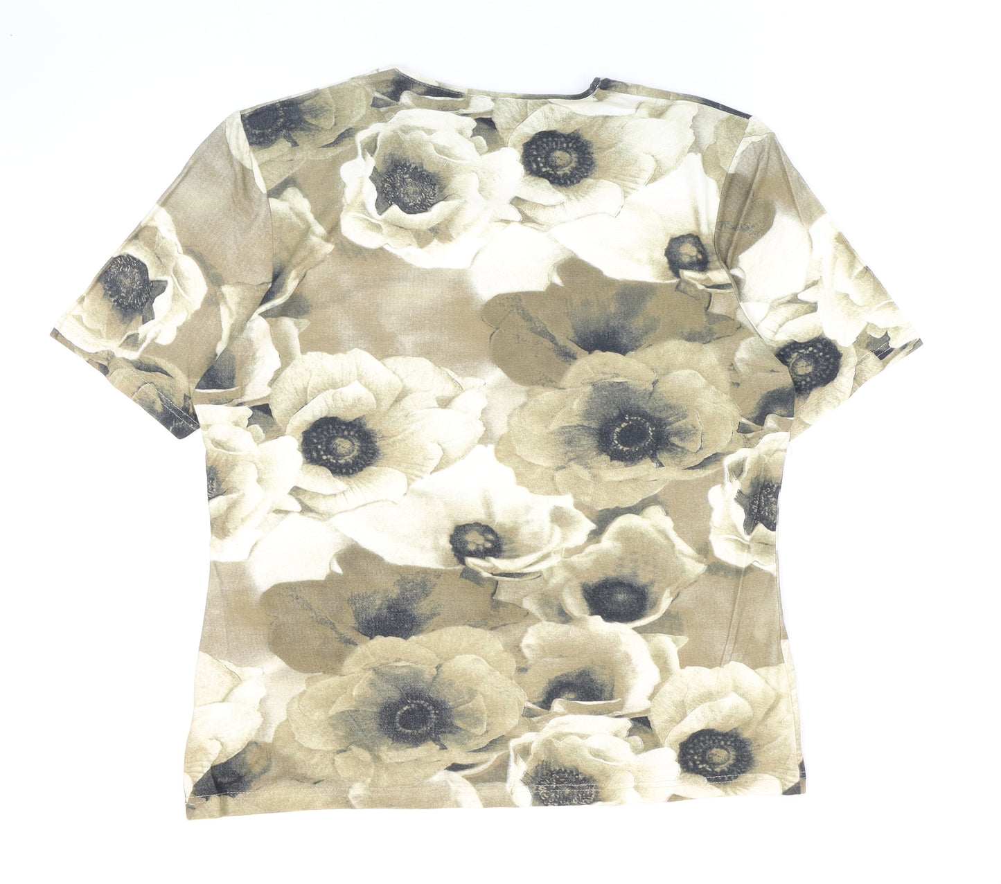 Olsen Womens Multicoloured Floral Viscose Basic T-Shirt Size 18 Round Neck