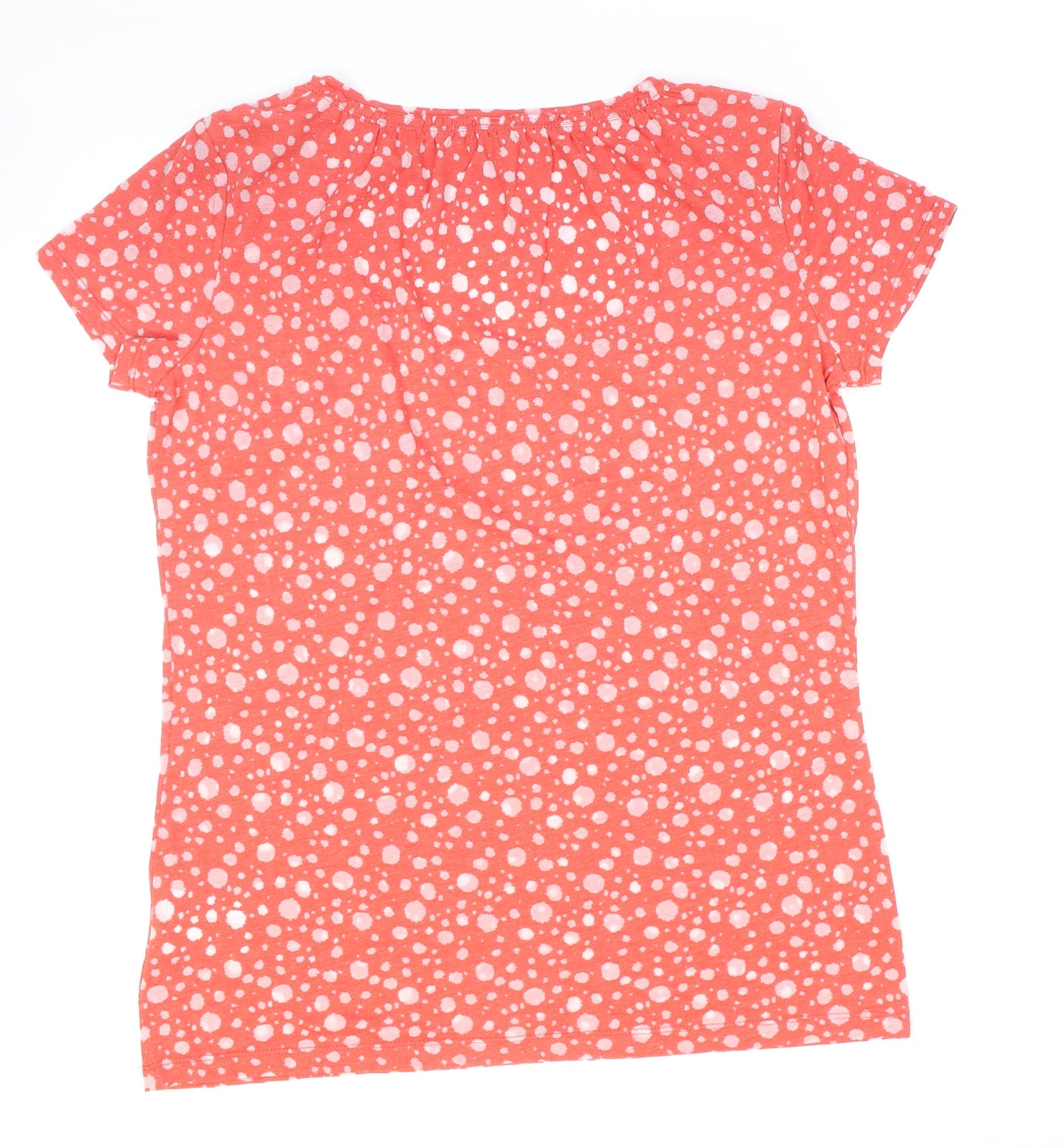 Esprit Womens Red Polka Dot Cotton Basic T-Shirt Size XL Scoop Neck