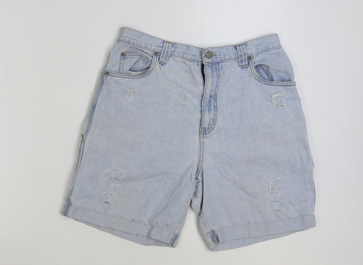 Bill Blass Womens Blue Cotton Bermuda Shorts Size 32 in L7 in Regular Button