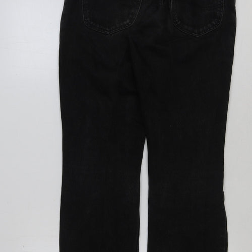 Lee Mens Black Cotton Straight Jeans Size 32 in L32 in Regular Button