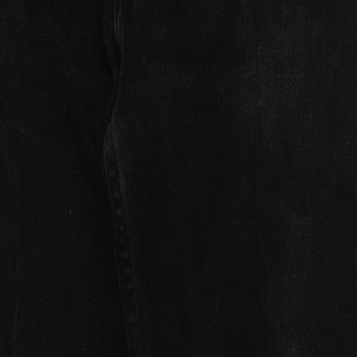 Lee Mens Black Cotton Straight Jeans Size 32 in L32 in Regular Button