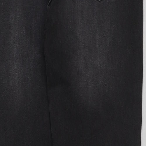 Denim & Co. Girls Grey Cotton Skinny Jeans Size 11-12 Years Regular Button