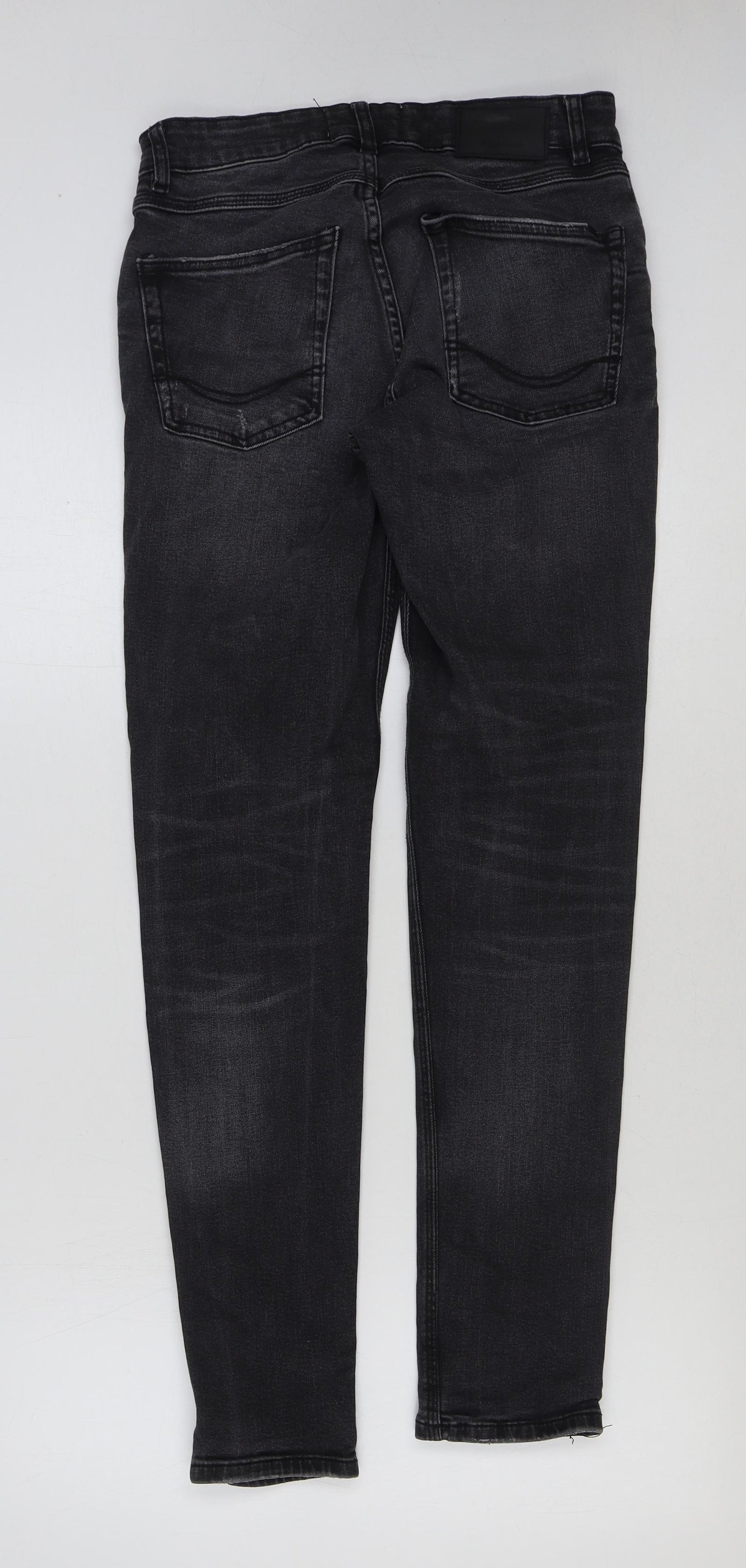 Pull&Bear Womens Black Cotton Skinny Jeans Size 10 L31 in Regular Button