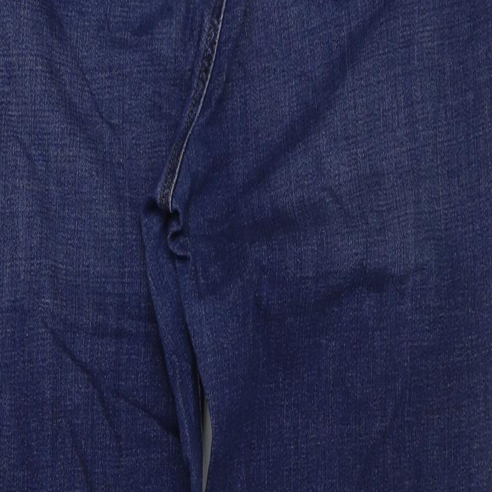 Topshop Womens Blue Cotton Skinny Jeans Size 32 in L30 in Regular Button