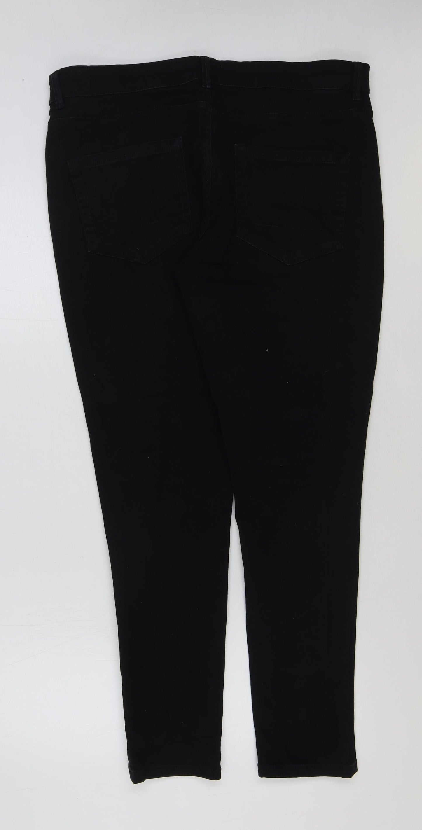 George Mens Black Cotton Skinny Jeans Size 38 in L32 in Regular Button