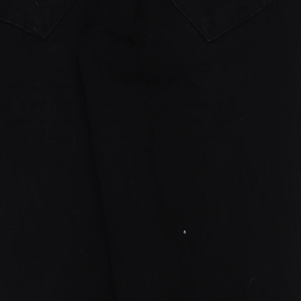 George Mens Black Cotton Skinny Jeans Size 38 in L32 in Regular Button