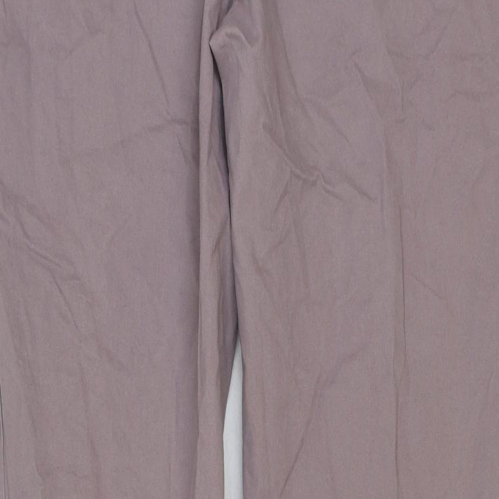 Marks and Spencer Mens Purple Cotton Trousers Size 36 in L33 in Regular Button