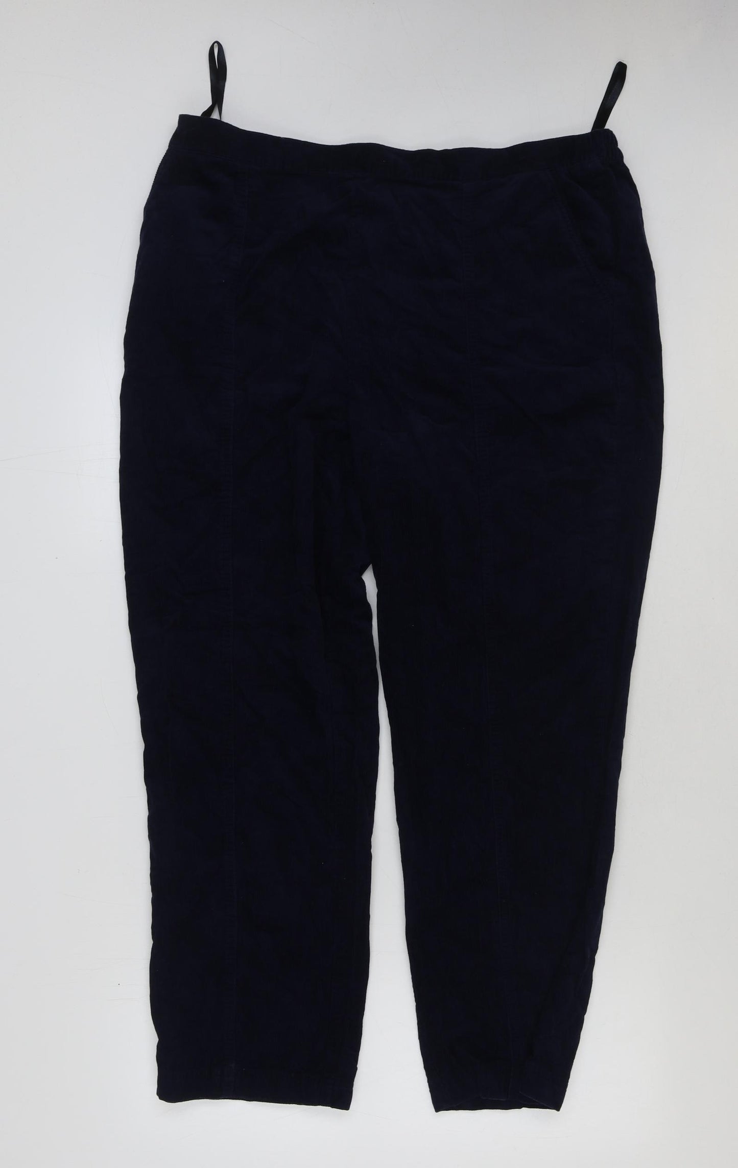 Edinburgh Woollen Mill Womens Blue Cotton Trousers Size 38 in L28 in Regular