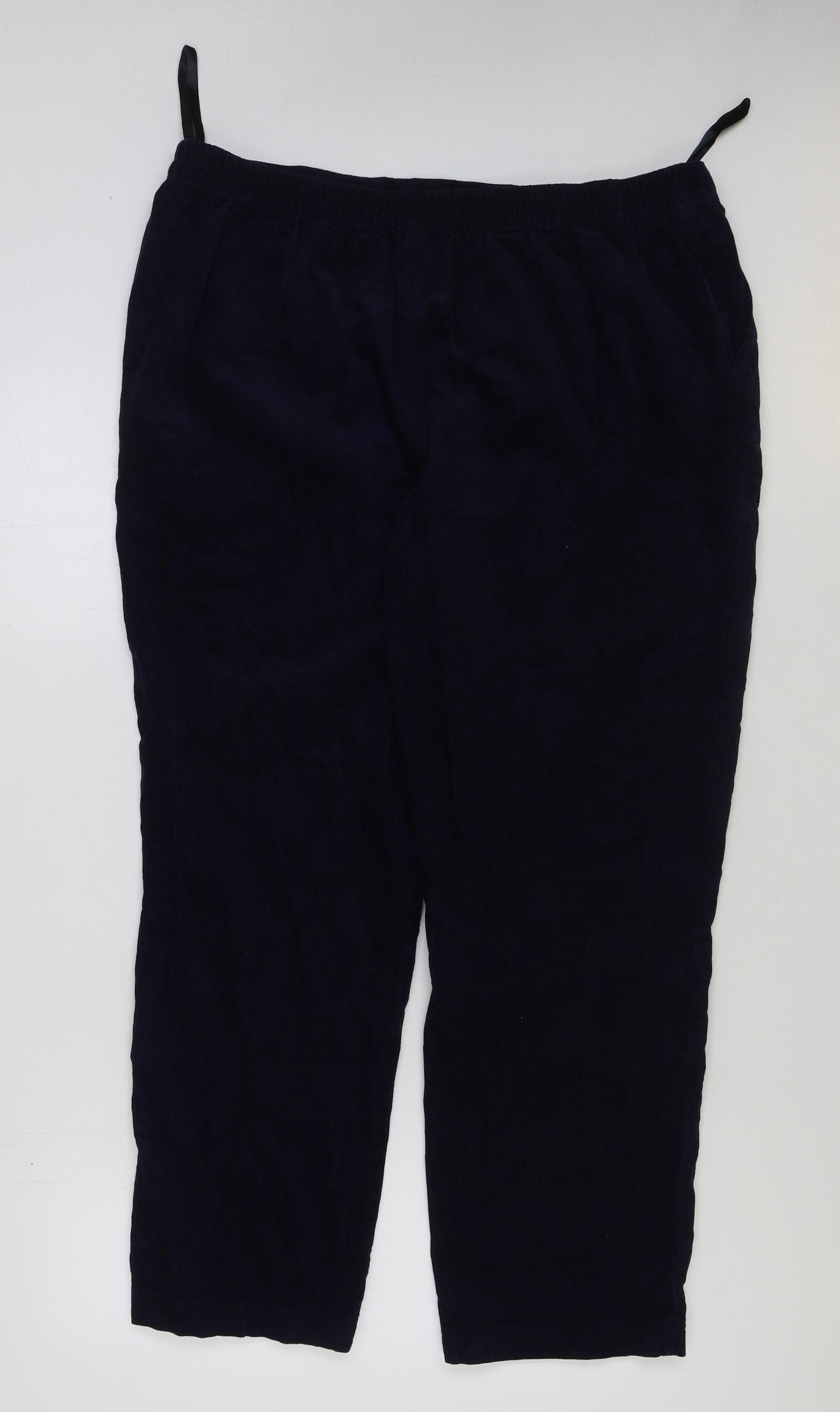Edinburgh Woollen Mill Womens Blue Cotton Trousers Size 38 in L28 in Regular