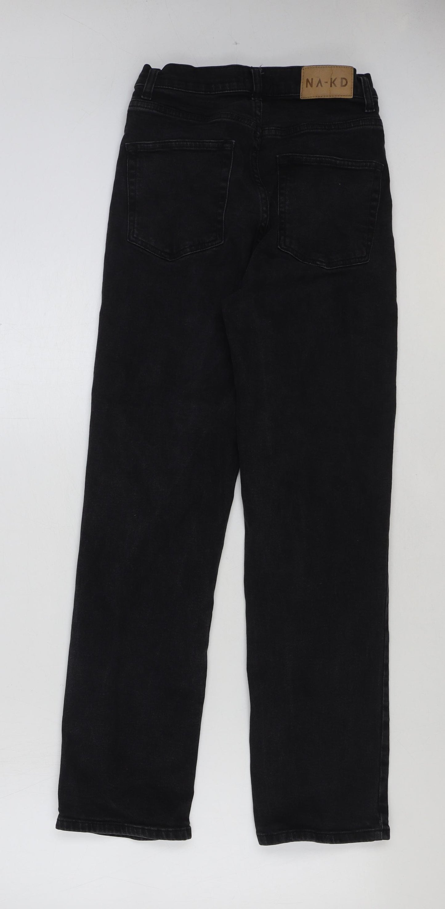 Nakd Womens Black Cotton Straight Jeans Size 8 L29 in Regular Button