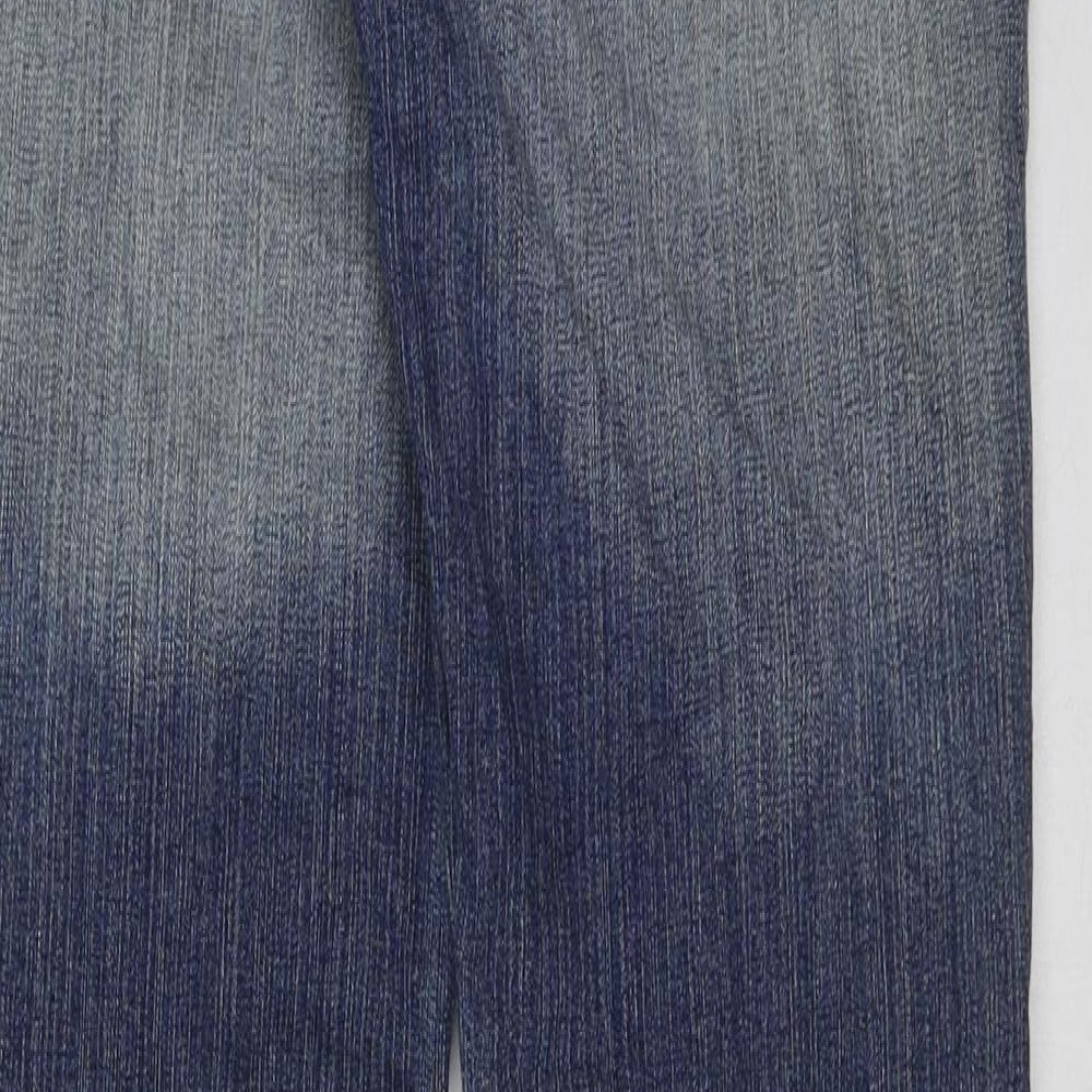 Bay Womens Blue Cotton Bootcut Jeans Size 8 L33 in Regular Button