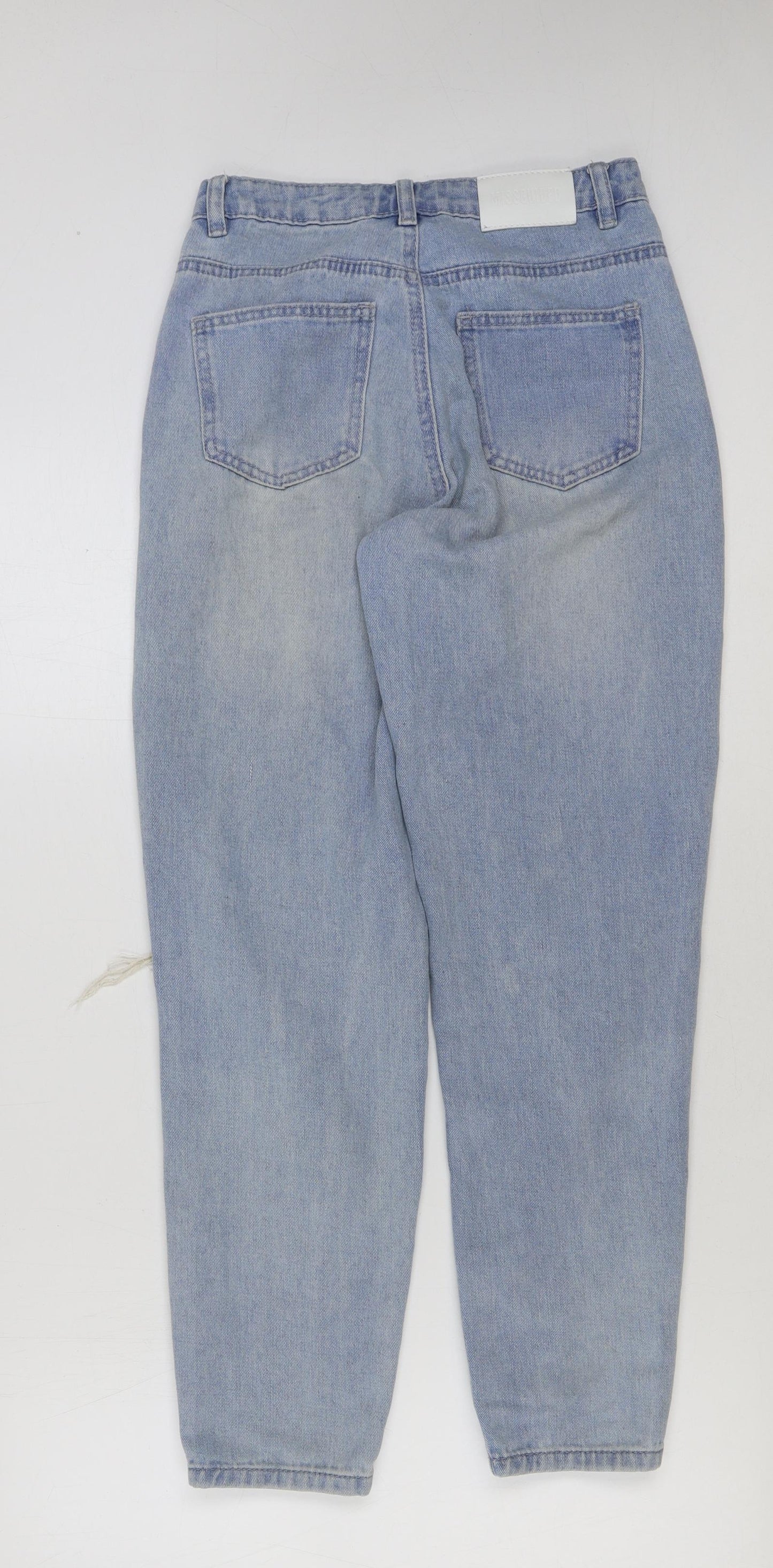 Missguided Womens Blue Cotton Mom Jeans Size 4 L28 in Regular Button