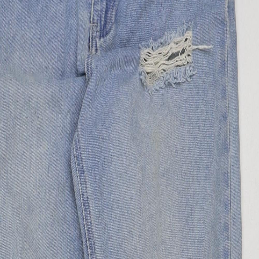 Missguided Womens Blue Cotton Mom Jeans Size 4 L28 in Regular Button