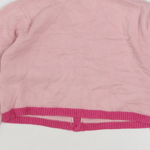 Cath Kidston Girls Pink V-Neck Camel Cardigan Jumper Size 5-6 Years Button - Ballerina