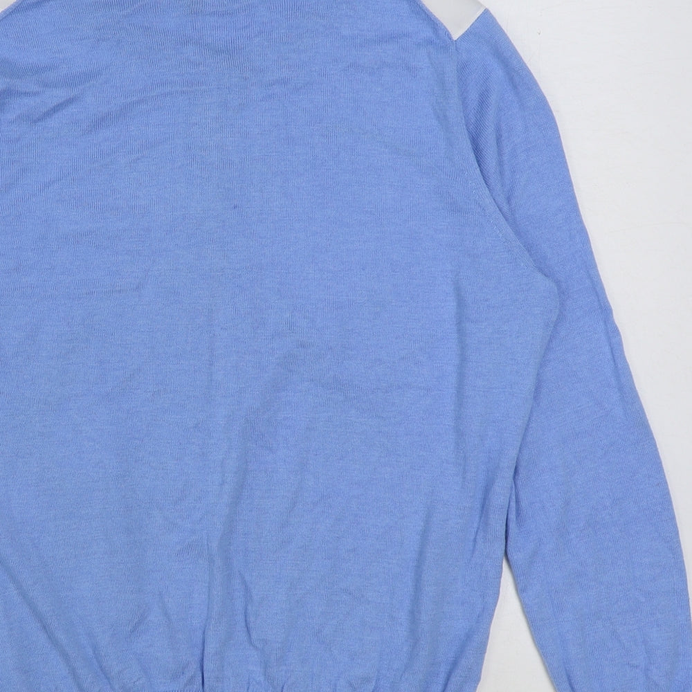 Paramour Womens Blue Round Neck Floral Cotton Cardigan Jumper Size XL