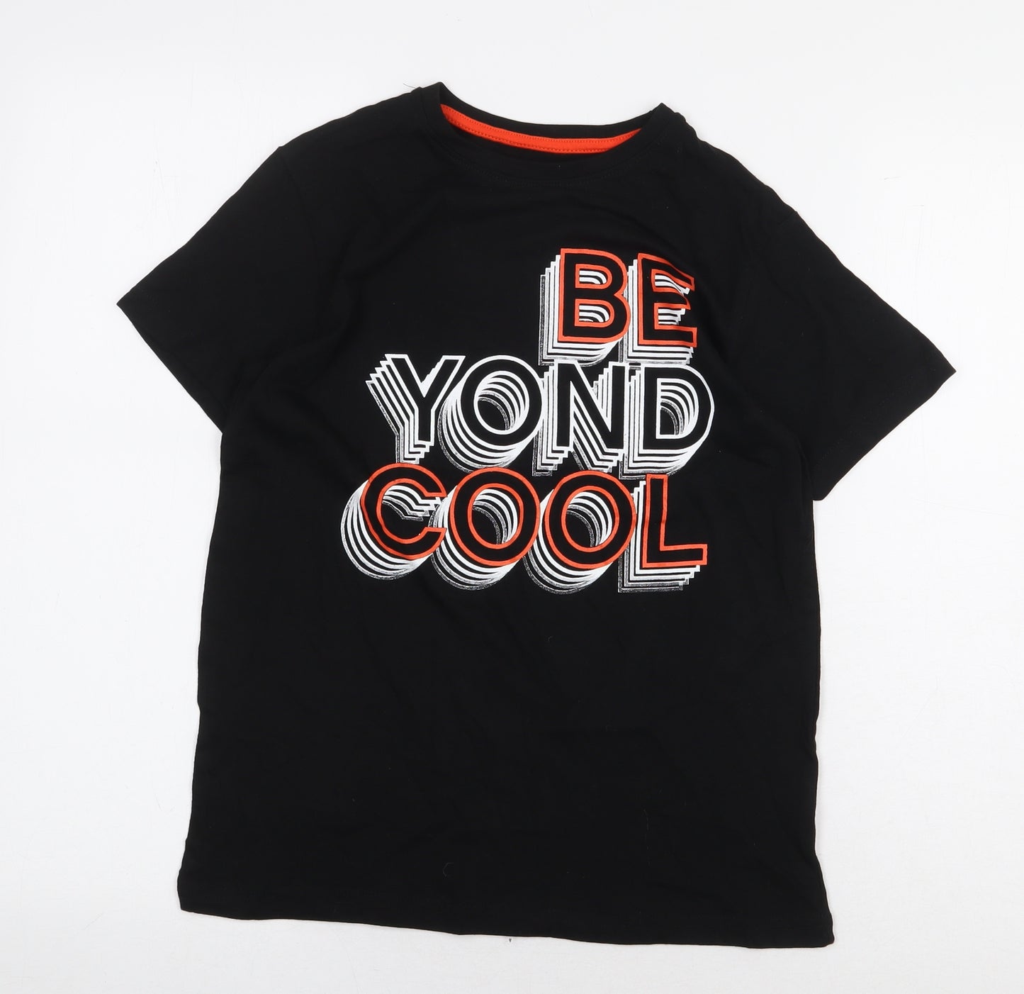 Primark Boys Black 100% Cotton Basic T-Shirt Size 10-11 Years Round Neck Pullover - Beyond Cool