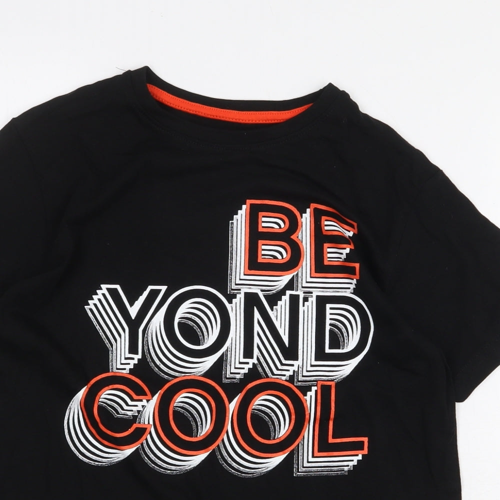 Primark Boys Black 100% Cotton Basic T-Shirt Size 10-11 Years Round Neck Pullover - Beyond Cool