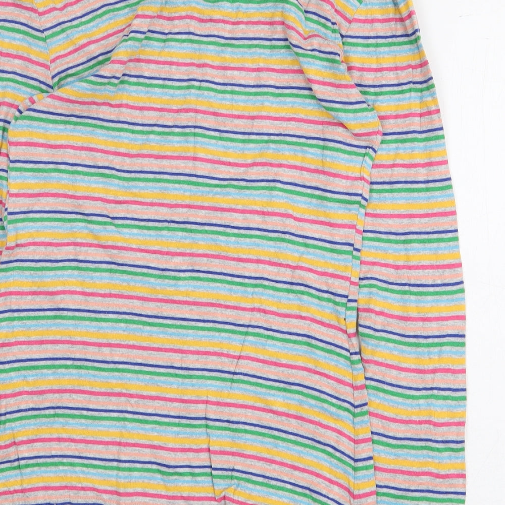 Papaya Womens Multicoloured Striped 100% Cotton Basic T-Shirt Size 10 Round Neck