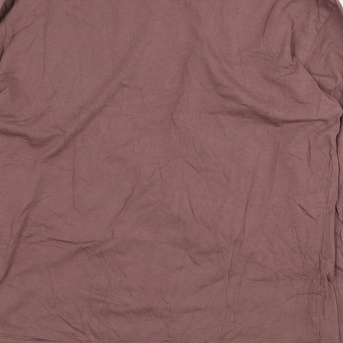 Zara Girls Brown 100% Cotton Basic T-Shirt Size 11-12 Years Round Neck Pullover - Star