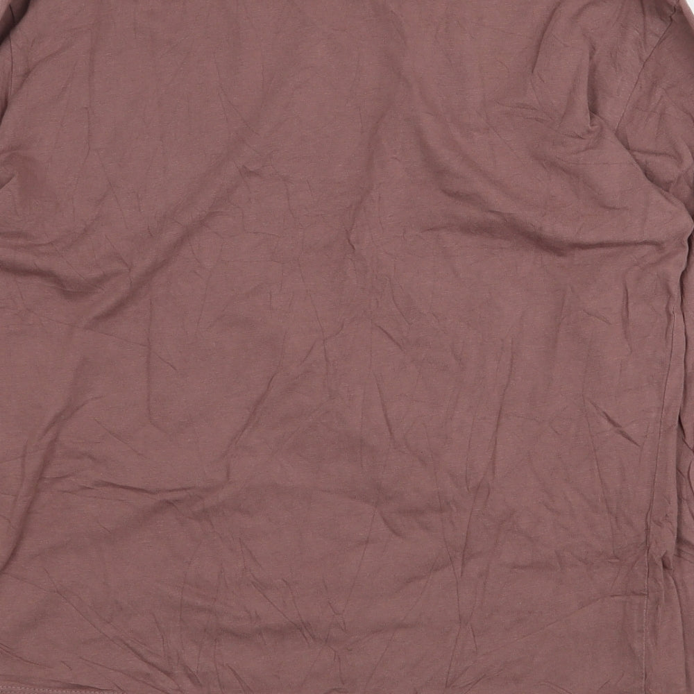 Zara Girls Brown 100% Cotton Basic T-Shirt Size 11-12 Years Round Neck Pullover - Star