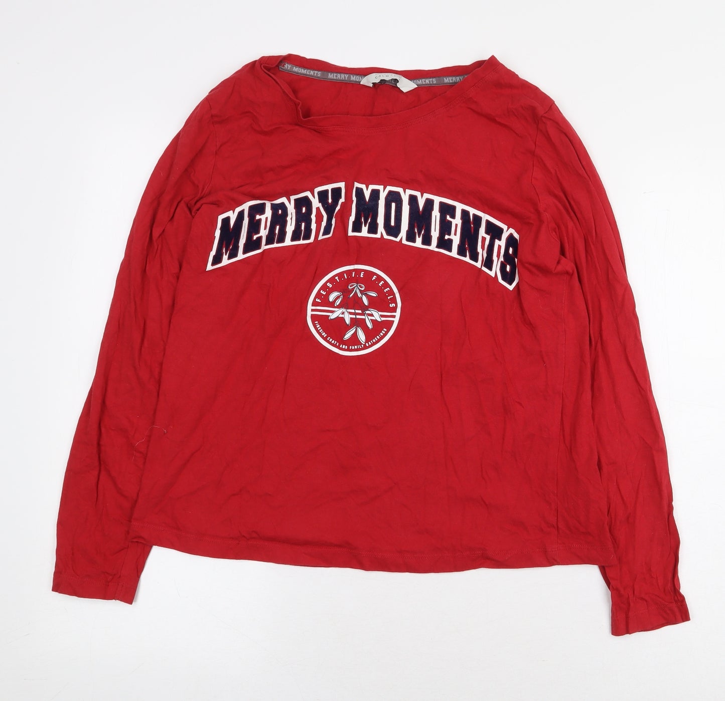 George Boys Red 100% Cotton Basic T-Shirt Size 13 Years Round Neck Pullover - Merry Moments Size 12-14