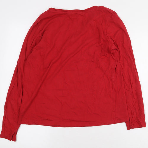 George Boys Red 100% Cotton Basic T-Shirt Size 13 Years Round Neck Pullover - Merry Moments Size 12-14