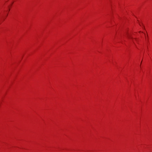 George Boys Red 100% Cotton Basic T-Shirt Size 13 Years Round Neck Pullover - Merry Moments Size 12-14