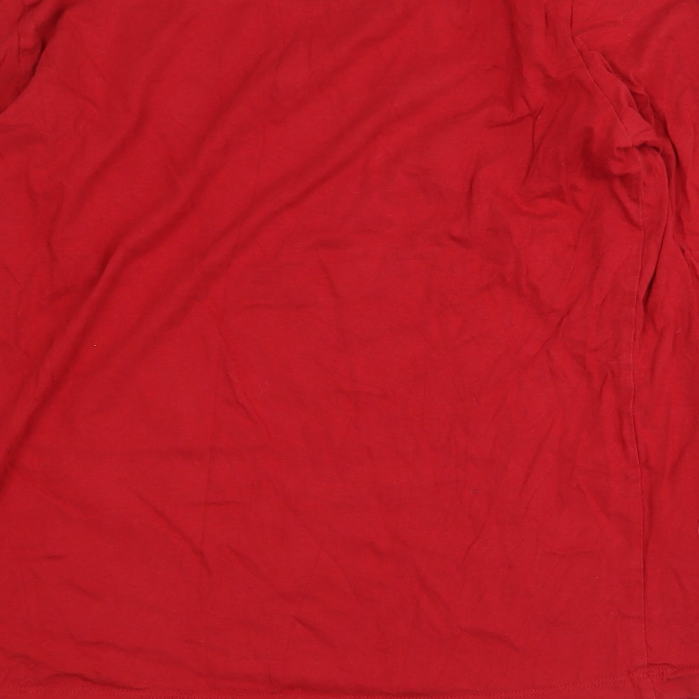 George Boys Red 100% Cotton Basic T-Shirt Size 13 Years Round Neck Pullover - Merry Moments Size 12-14