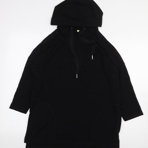 Cable & Gauge Womens Black Viscose Pullover Hoodie Size M Pullover