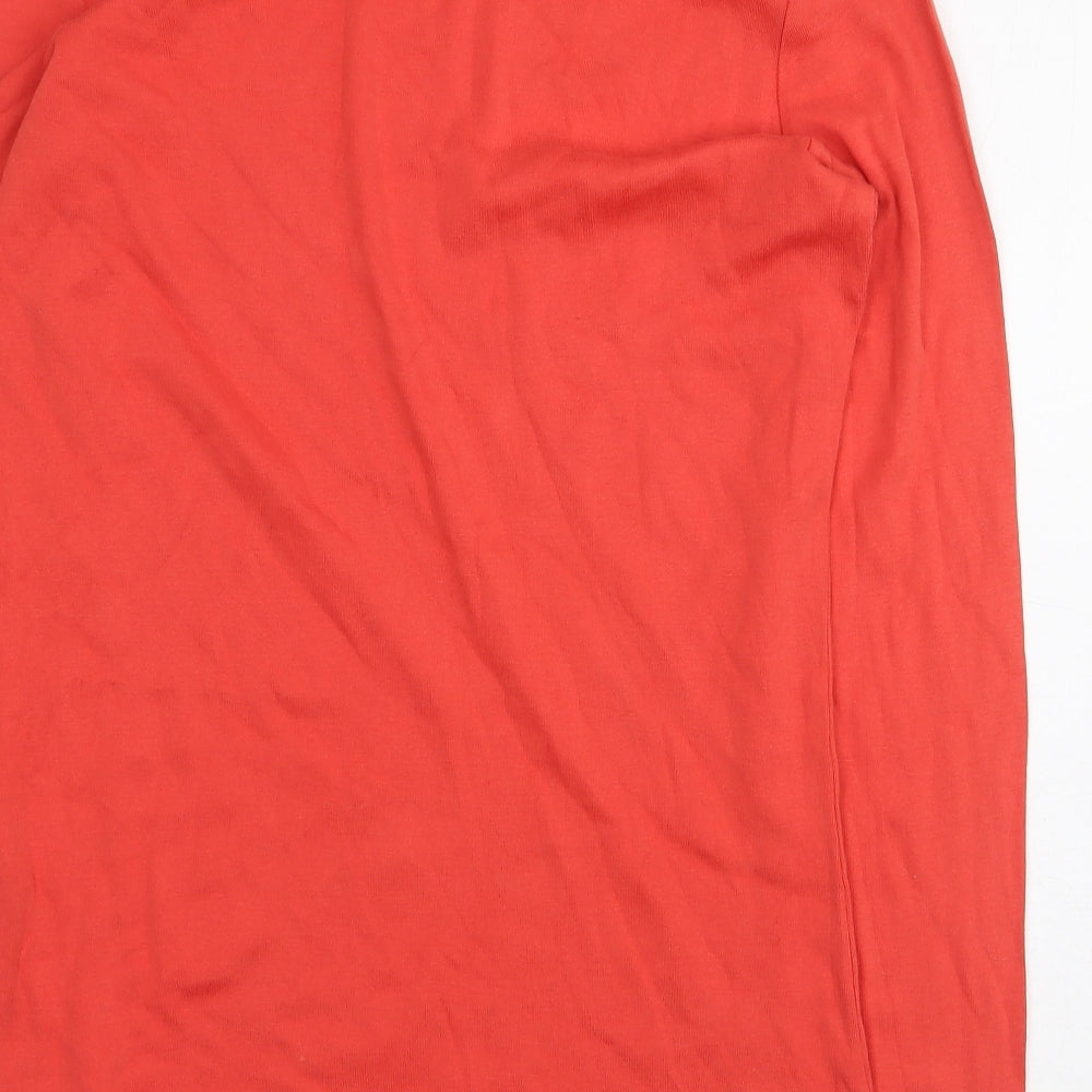 Marks and Spencer Womens Red 100% Cotton Basic T-Shirt Size 16 Round Neck