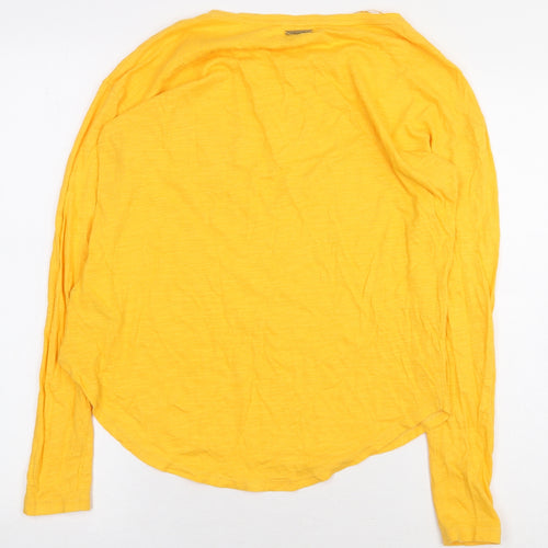 Micheal Kors Womens Yellow 100% Cotton Basic T-Shirt Size 2XS Boat Neck