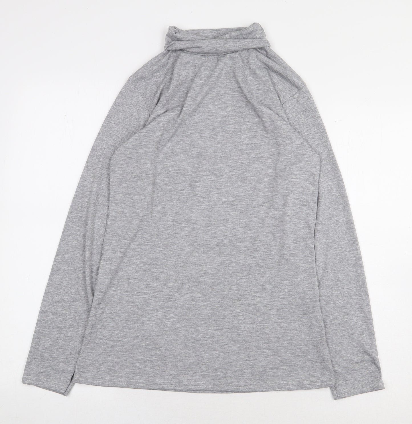 Preworn Womens Grey Viscose Basic T-Shirt Size S Roll Neck - Size S/M