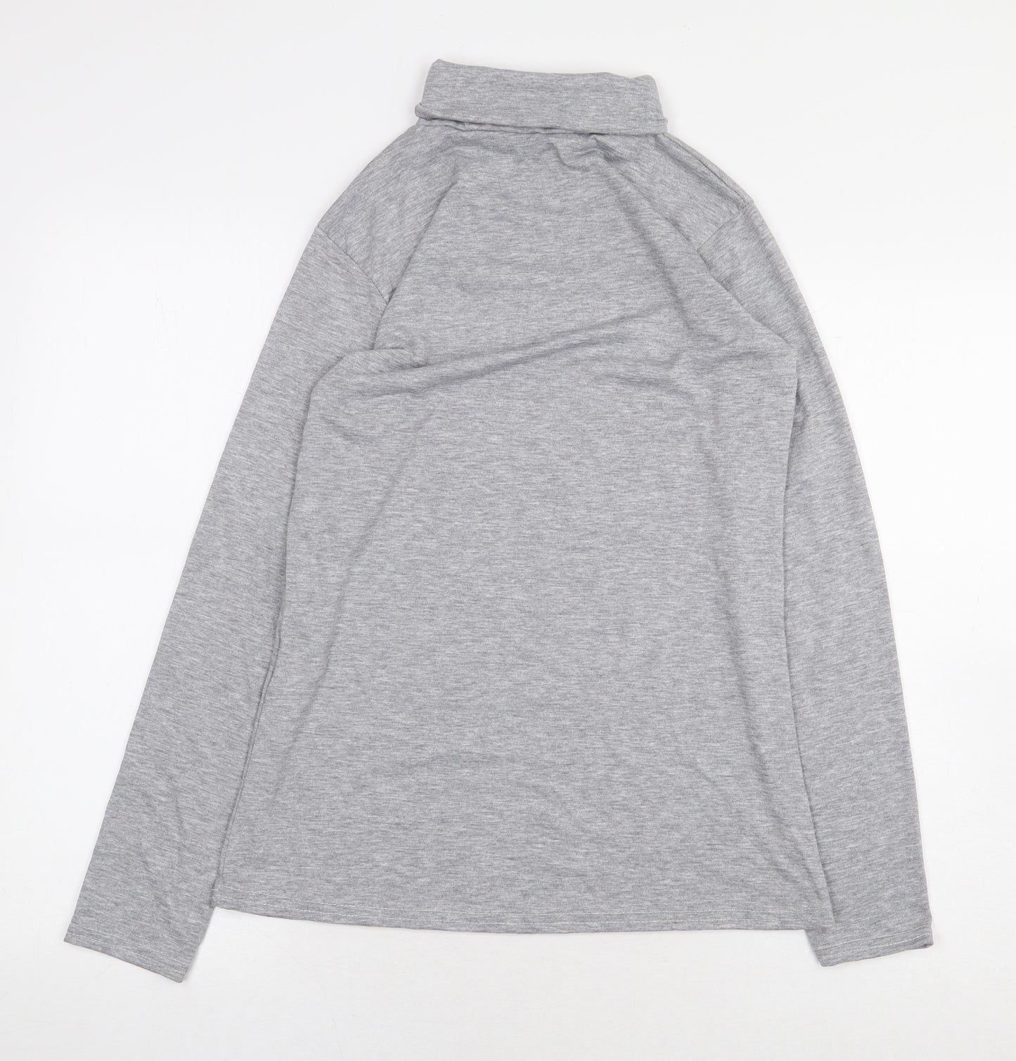 Preworn Womens Grey Viscose Basic T-Shirt Size S Roll Neck - Size S/M