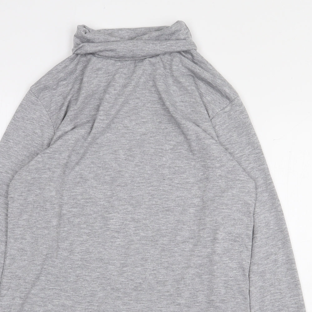 Preworn Womens Grey Viscose Basic T-Shirt Size S Roll Neck - Size S/M