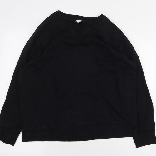 John Lewis Womens Black Cotton Pullover Sweatshirt Size 14 Pullover