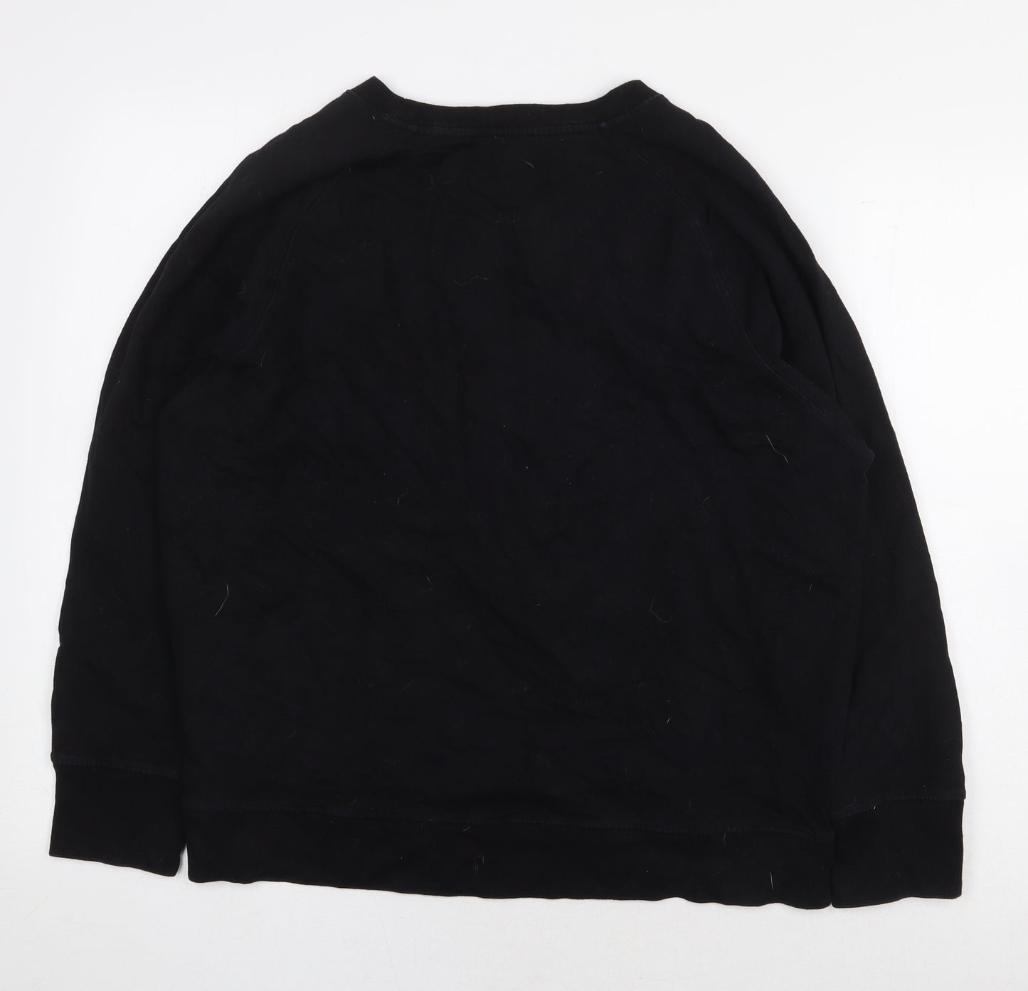 John Lewis Womens Black Cotton Pullover Sweatshirt Size 14 Pullover