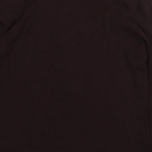 Roman Originals Womens Brown Viscose Basic Blouse Size M V-Neck - Embroidered Detail