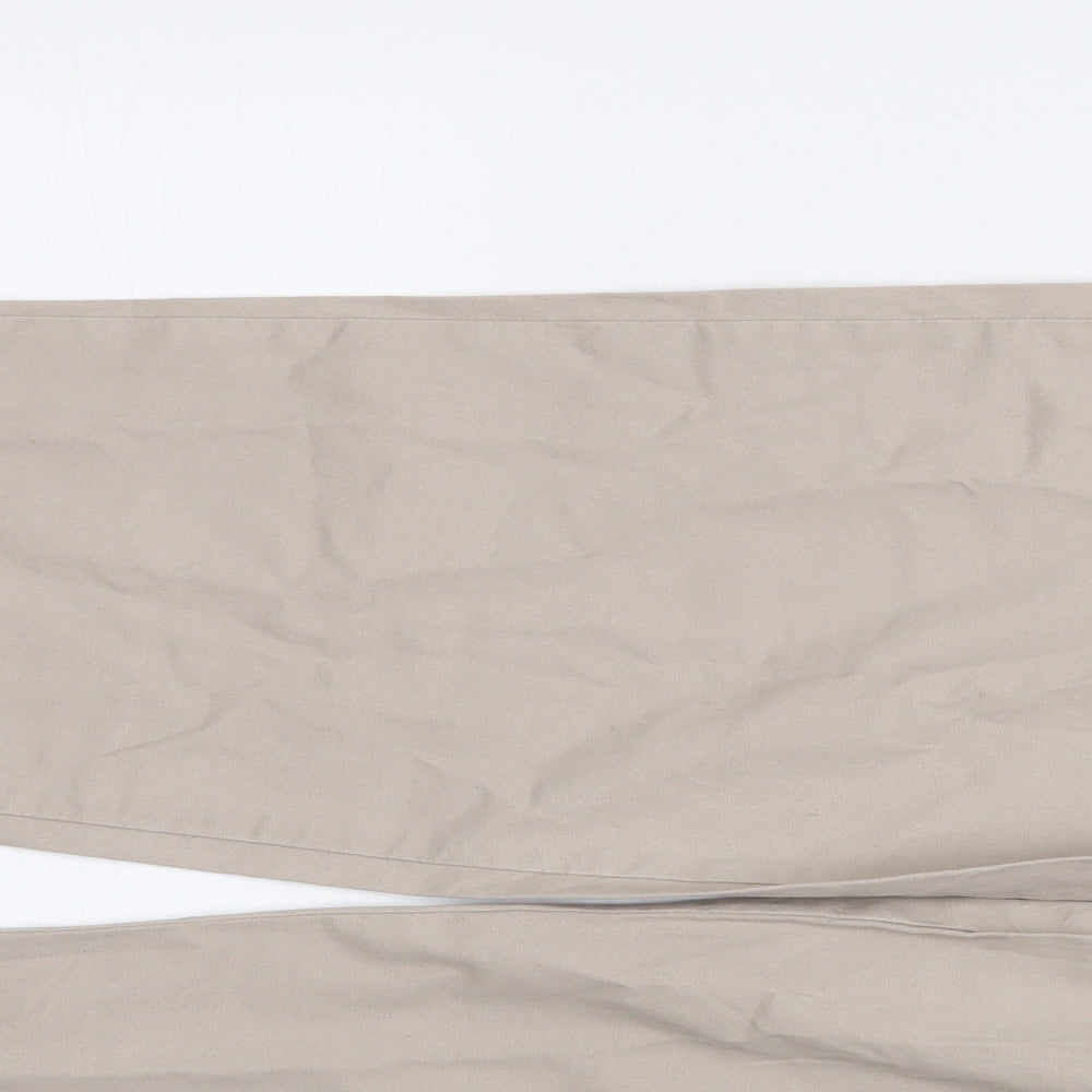 Wallis Womens Beige Cotton Chino Trousers Size 12 L30 in Regular Zip