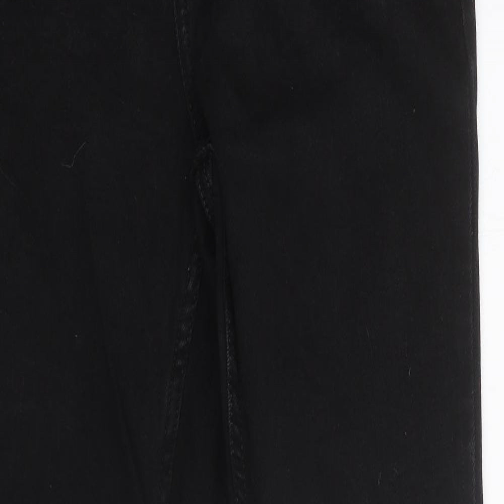 NEXT Womens Black 100% Cotton Bootcut Jeans Size 12 L31 in Regular Zip