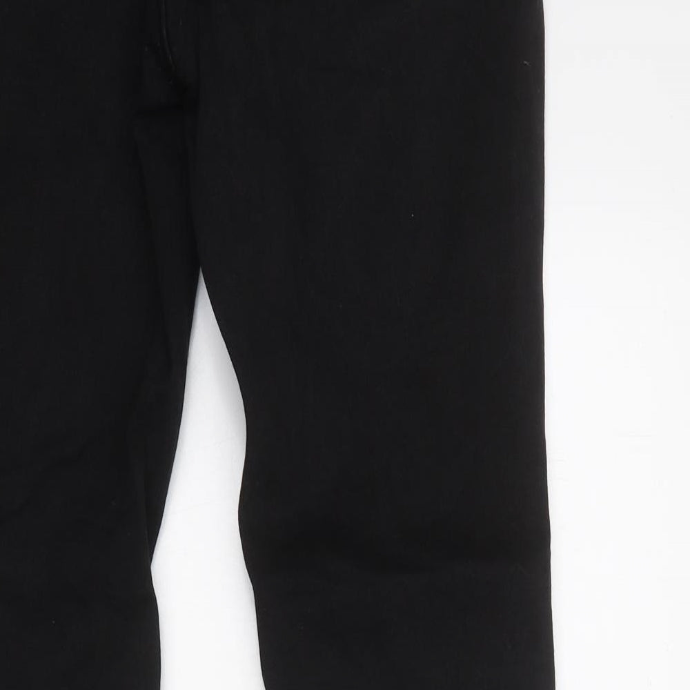 NEXT Womens Black 100% Cotton Bootcut Jeans Size 12 L31 in Regular Zip