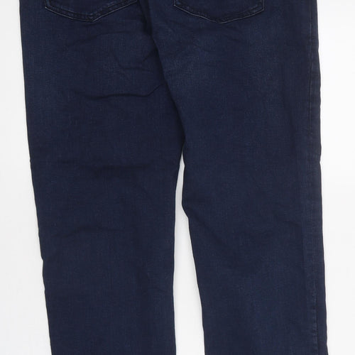 Marks and Spencer Womens Blue 100% Cotton Straight Jeans Size 16 L30 in Regular Zip