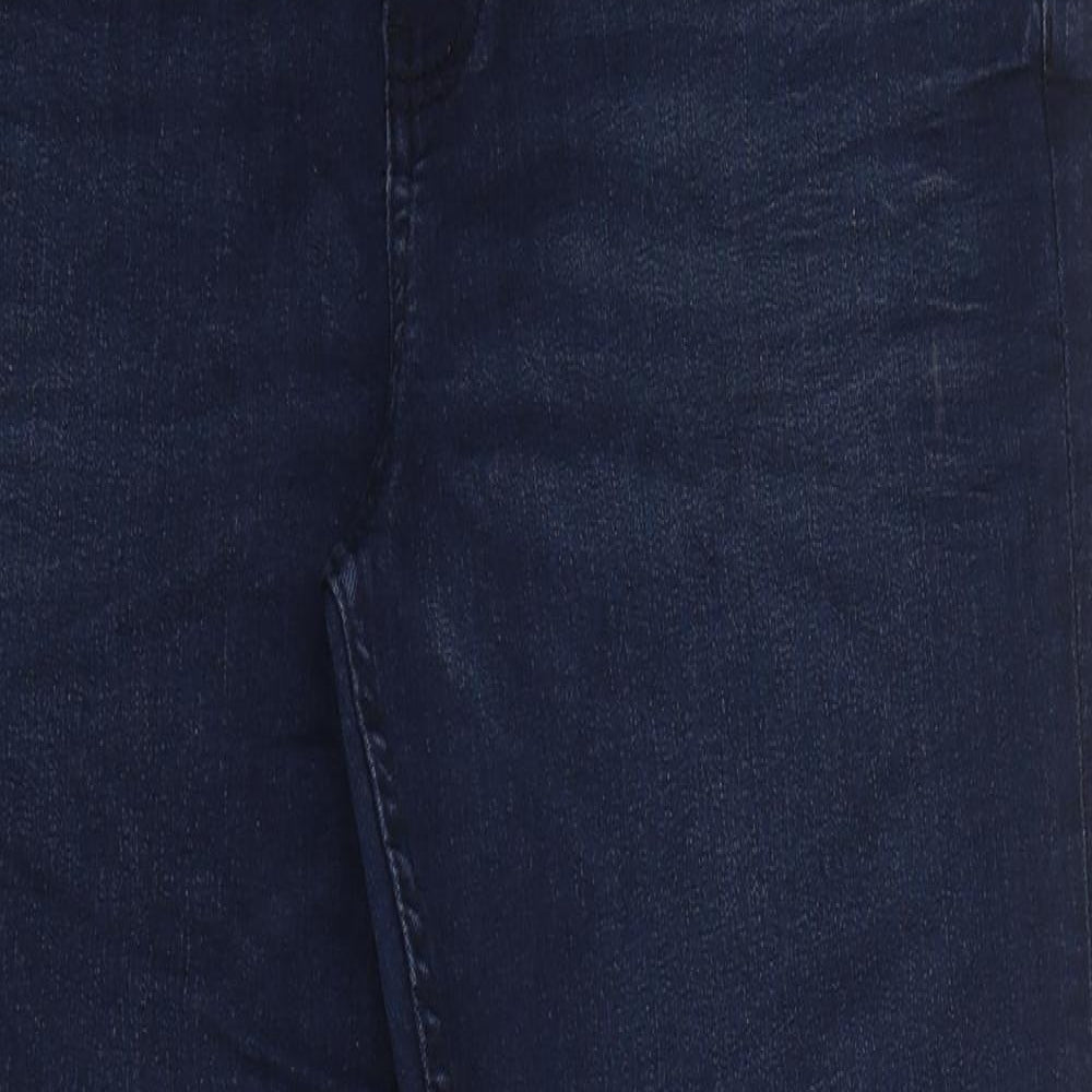 Marks and Spencer Womens Blue 100% Cotton Straight Jeans Size 16 L30 in Regular Zip