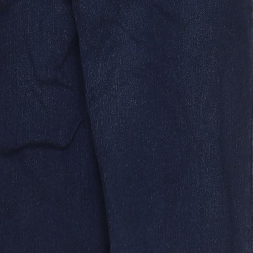 Marks and Spencer Womens Blue 100% Cotton Straight Jeans Size 16 L30 in Regular Zip