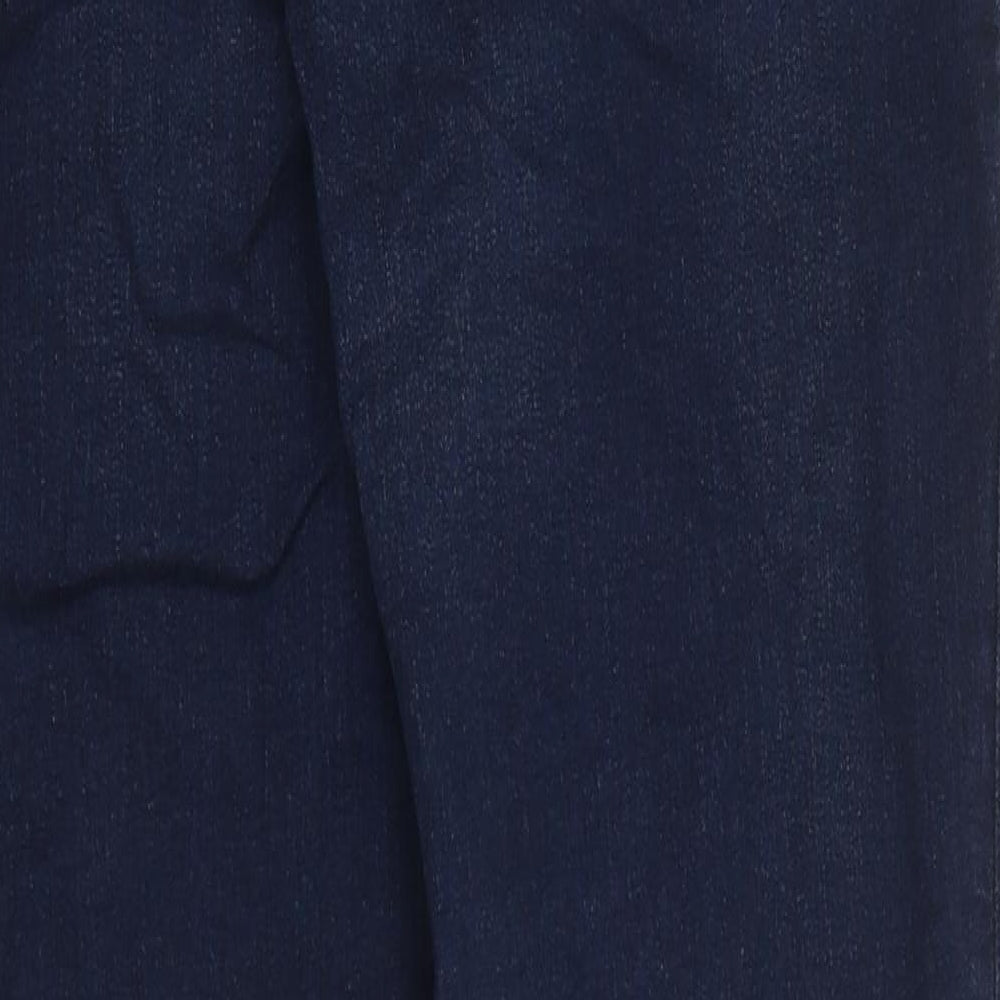 Marks and Spencer Womens Blue 100% Cotton Straight Jeans Size 16 L30 in Regular Zip